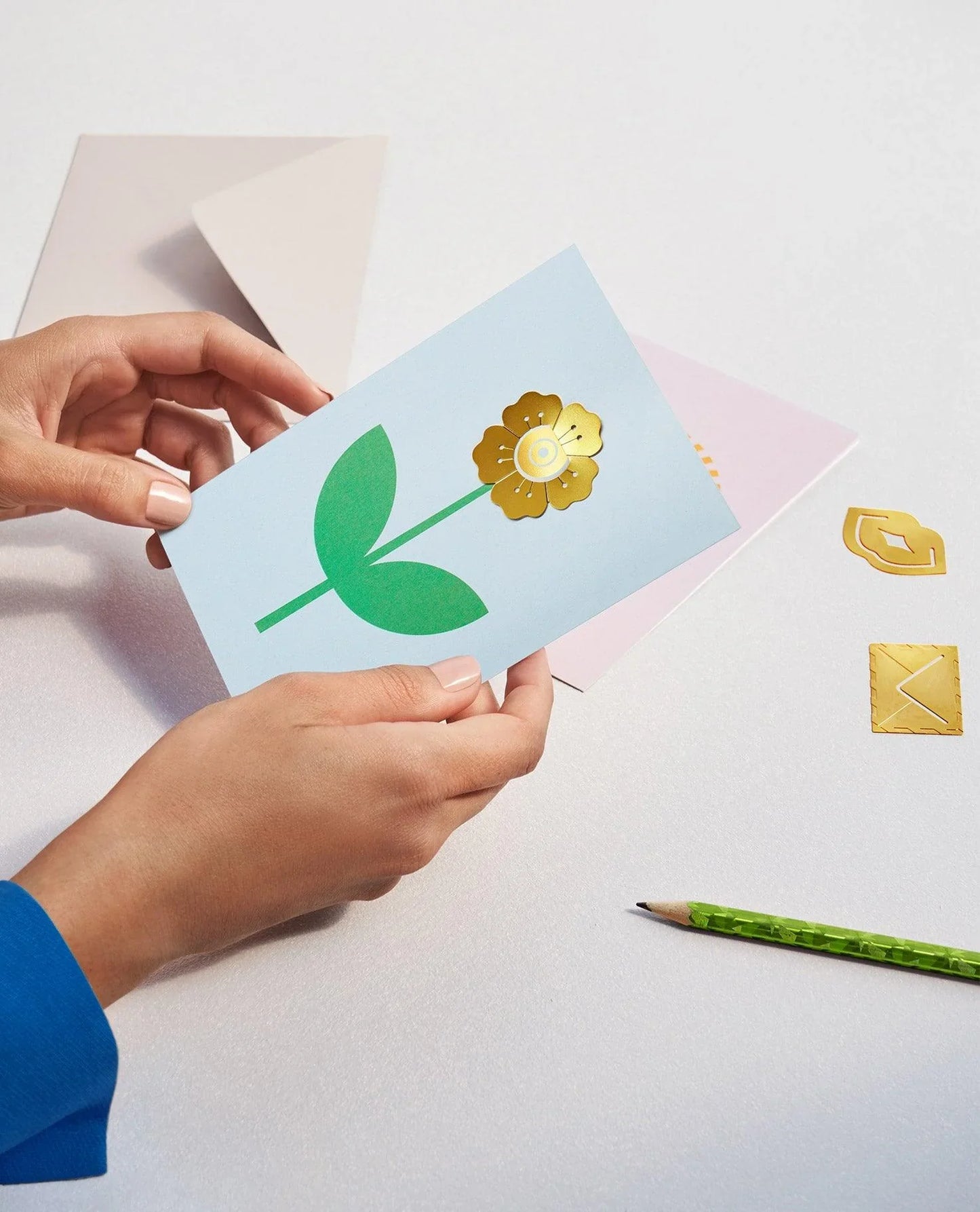 Metal Clip Greeting Card / Flower